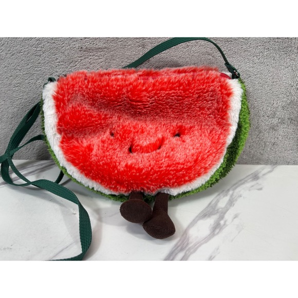 Jellycat Handbags - NEW Jellycat Amuseables Watermelon Purse Crossbody Bag OS Red Green Plush London